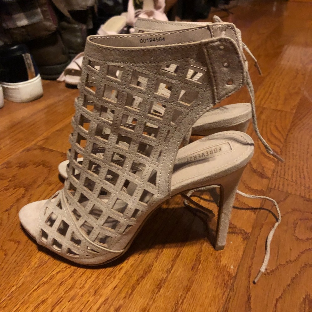 beige high heels